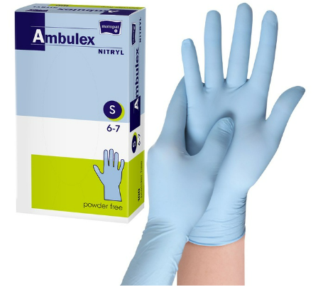 AMBULEX NITRYL KESZTYŰ KÉK100DB/DOB (ELDOBHATÓ)